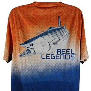 Reel‎ Legends Shirt Adult Men's 2XL Orange Blue Mariner 2 Performance Fishing